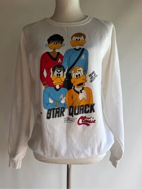 Ultra Rare Vintage 80s Star Quack Sweatshirt by Just Ducky - sz L